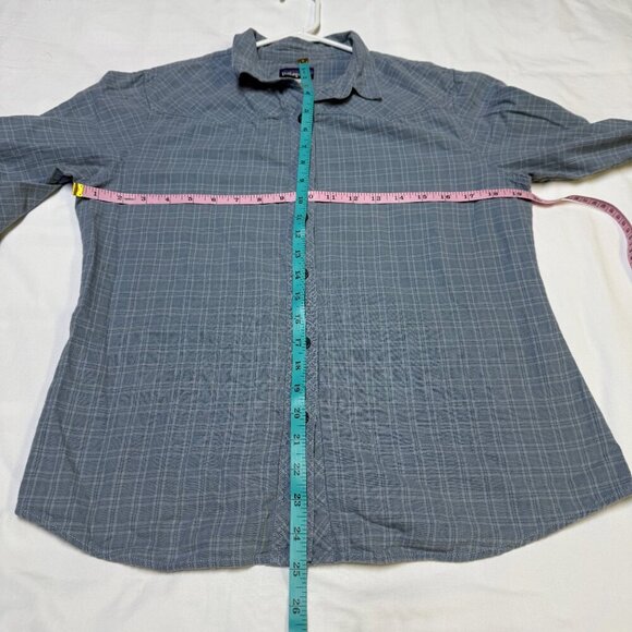 Patagonia Women’s Organic Cotton Button-Down Shirt Large Blue/Gray EUC - Picture 6 of 10